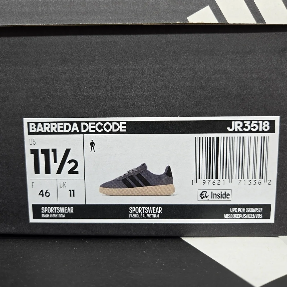 New Adidas Barreda Decode 'Grey Black' Men's Shoes Size 11.5